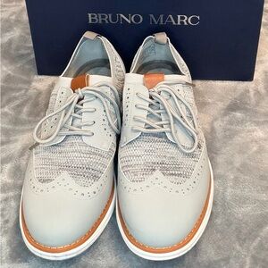 Bruno Marc Light Gray Men's Oxford Shoes size 10